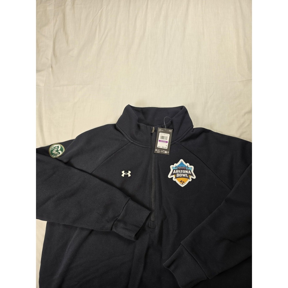 Colorado State Rams Sweatshirt Mens 2XL Arizona Bowl Under Armour Navy 1/4 Zip